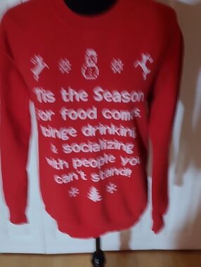 Jac Vanek Red Crewneck Sweatshirt with Branded Neck Label